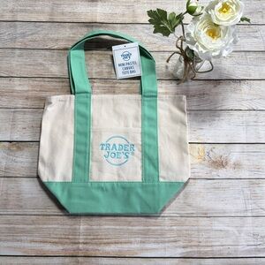 Trader Joe’s Mini Tote Bag Pastel Green - New
